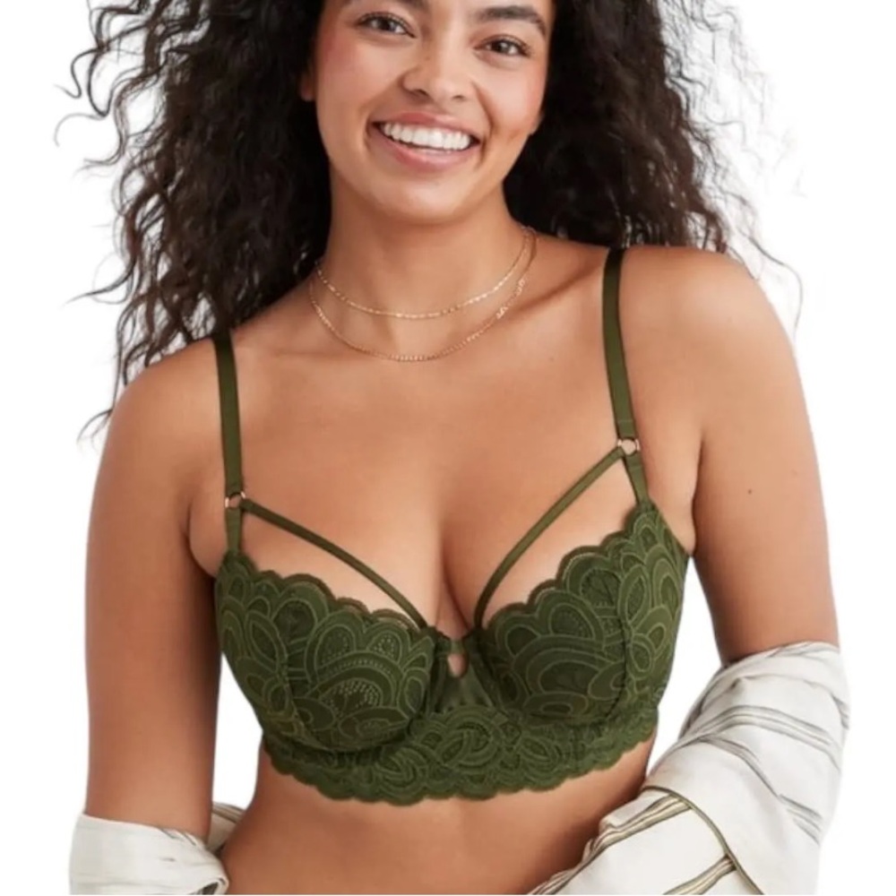 Elegant Lace Olive Green Bralette